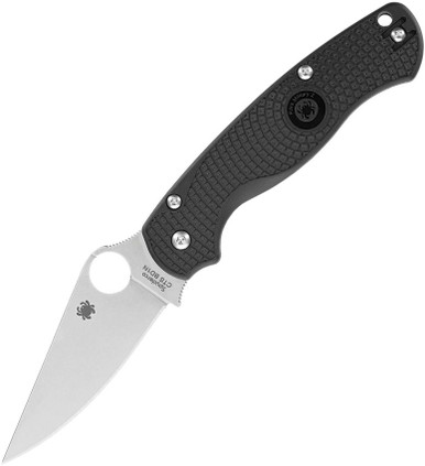 Spyderco Para Military 2 Lightweight Folding Knife - 3.47" CTS-BD1N Satin Plain Blade, Black FRN Handles, Reversible Wire Clip, Compression Lock - C81PBK2