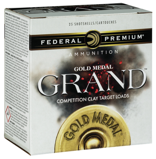 Federal Premium Gold Medal Grand Paper 12 Ga, 2.75", 1 1/8oz, 8 Shot, 25rd Box