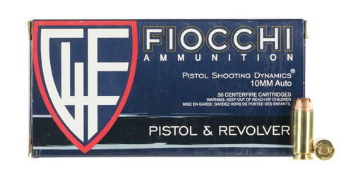 Fiocchi Shooting Dynamics 10mm ACP 180gr, Jacketed Hollow Point, 50rd Box