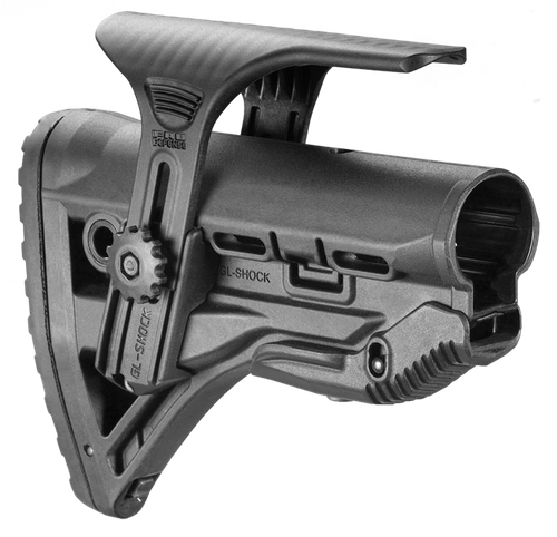 FAB Defense GL-Shock CP M4/M16 Buttstock with Adj Cheekrest & Anti-Rattle Mechanism, Matte Black