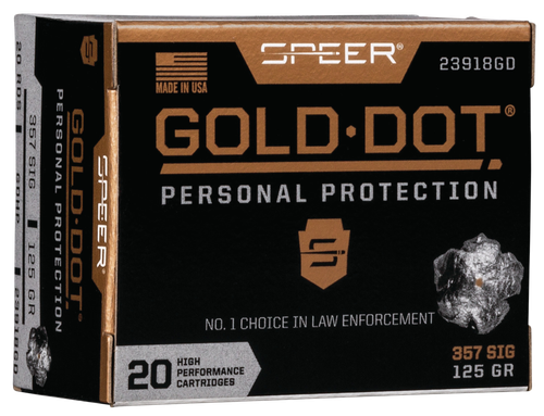 Speer Gold Dot Personal Protection 357 Mag Sig 125gr, Hollow Point, 20rd Box