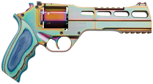 Chiappa Firearms Rhino, 60DS, Revolver, DA/SA, 357 Magnum, 6" Barrel, Nebula Mix Color Finish, Blue Laminate Medium Grips, 6rd, 3 Moon Clips, Fiber Optic Front Sight