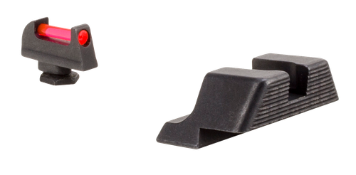 Trijicon Fiber Sight Set Interchangeable Fiber Optic Green & Red Front, Black Rear Black Frame for Most 9/40 Glock