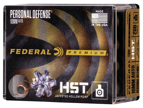 Federal Personal Defense 10mm Auto 200gr, HST Jacketed Hollow Point, 20rd Box