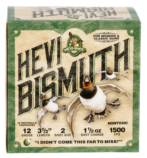 Hevishot Hevi-Bismuth Waterfowl 12 Ga, 3.50", 1 1/2oz, 2 Shot, 25rd Box