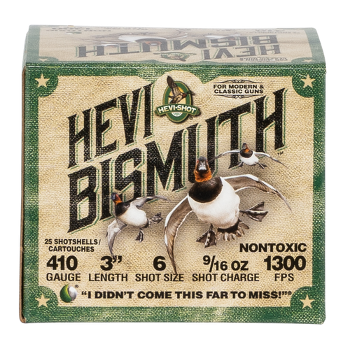 Hevishot Hevi-Bismuth Waterfowl 410 Ga, 3", 9/16oz, 6 Shot, 25rd Box