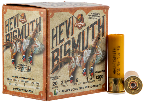 Hevishot Hevi-Bismuth Upland 20 Ga, 2.75", 1oz, 5 Shot, 25rd Box