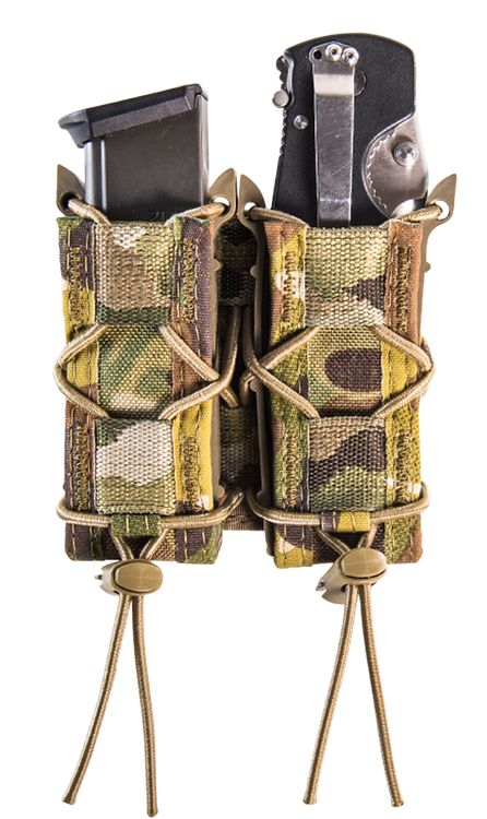 High Speed TACO Double Pistol Adjustable Belt Mount Cordura/Polymer MultiCam
