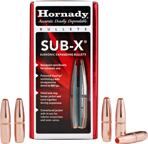 Hornady Sub-X Reloading Bullets 30 Caliber .308 190gr, Subsonic-eXpanding, 100 per Box, NOT AMMO THESE ARE RELOADING BULLETS