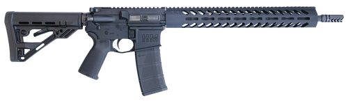 HM Defense Defender M5LAR 223 Rem/5.56mm, 16" HBAR Barrel, Midlength Gas System, Integral Gas Block, 1:8 Twist, Muzzle Brake, Black, Anodized, 15" Free Float Rail, M-LOK, Collapsible Stock