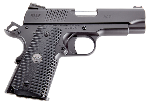 Wilson Combat ACP Compact 1911 SAO 45 ACP 4" 7rd Black Armor-Tuff Carbon Steel Black G10 Eagle Claw Grip