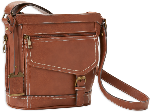 Bulldog Bucket Purse Holster Brown Leather Most Sm Pistols & Revolvers Ambidextrous