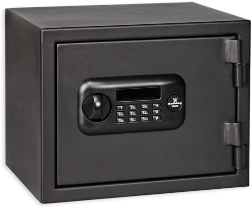 Bulldog Personal Digital Fire Vault, Electronic/Key, Keypad, Black Steel