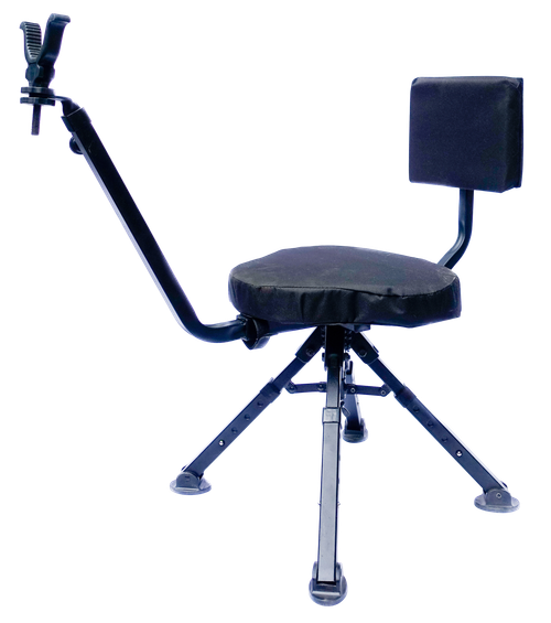 BenchMaster Ground Hunting Shooting Chair 4 Leg Rotating Steel Black
