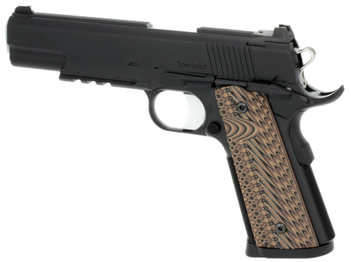 Dan Wesson Specialist Commander 1911 45 ACP 4.25",Black Stainless Steel Black/Brown G10 Grip,8 rd