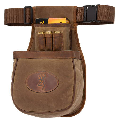 Browning Santa Fe Shell Pouch, Tan Canvas/Leather Adjustable