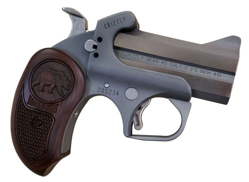 Bond Arms Grizzly 45 Colt (LC)/410 Gauge 3" SS Double Barrel, Rebounding Hammer, Blade Front/Fixed Rear Sights, Rosewood Grips, Manual Safety