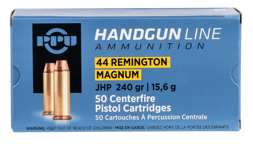 PPU Handgun 44 Rem Mag 240gr, Jacketed Hollow Point, 50rd Box