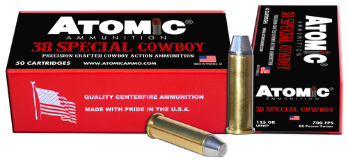 Atomic Cowboy Action 38 Special 125gr, Lead Round Nose Flat Point, 50rd Box