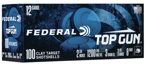 Federal Top Gun, 12 Ga 2.75", #8, 1 1/8 oz, 100rd Box