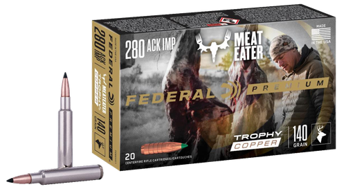 Federal Trophy Copper 280 Ackley Improved 140gr, Trophy Copper, 20rd Box
