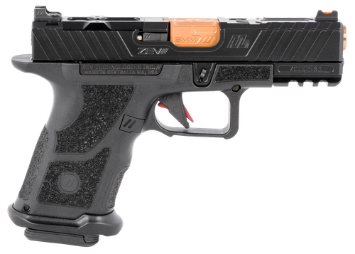 ZEV Tech O.Z-9 Compact 9mm, Black Polymer Grip, Bronze Barrel, 19rd
