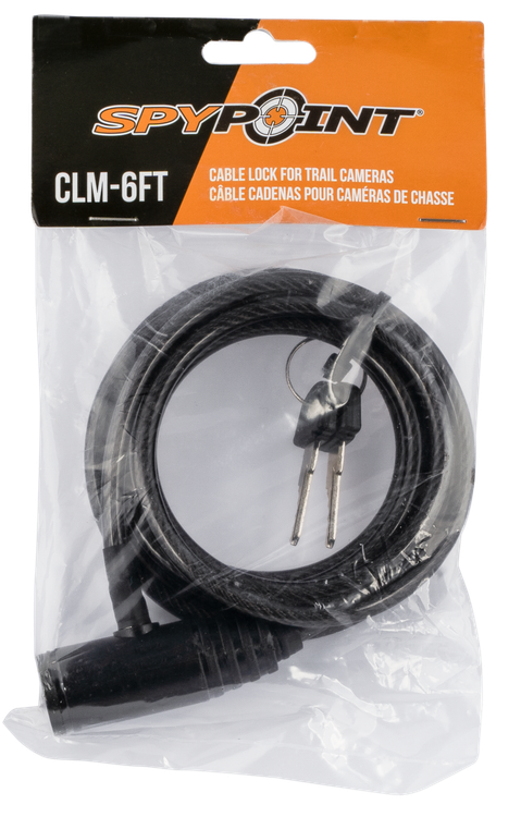Spypoint Cable Lock Compatible With Spypoint Cameras 6' Long Black