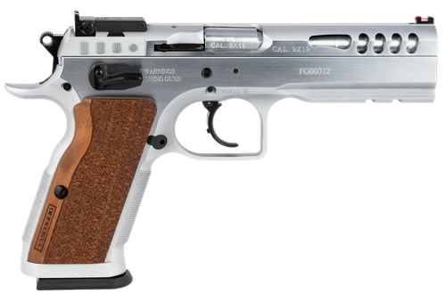 Tanfoglio Defiant Stock Master 9mm, 4.75" Barrel, Hard Chrome, Walnut Grip, 17rd