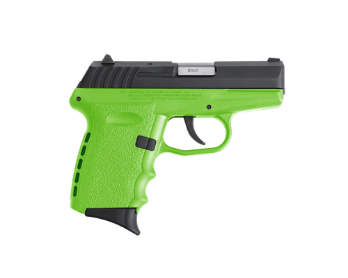SCCY Industries CPX-2 RD 9mm 3.10" 10+1 Black Nitride Stainless Steel Slide Lime Polymer Grip NMS CTS-1500 Red Dot
