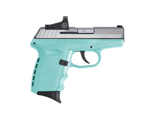 SCCY Industries CPX-2 RD 9mm, 3.10" Barrel, Robin Egg Blue Frame, Silver Slide, CTS-1500 Red Dot Sight, 10rd