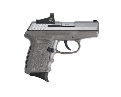 SCCY CPX-2TTSGRD CPX-2, 9mm 3.10" BBL, Stainless Steel Slide, Gray Grip, NMS CTS-1500 Red Dot, 10+1
