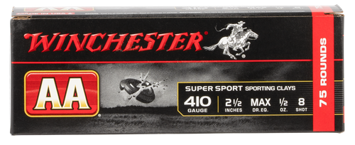 Winchesterchester AA Sporting Clay 410 Ga, , 2.50", 1/2oz, 8 Shot, 75rd Box (Value Pack)
