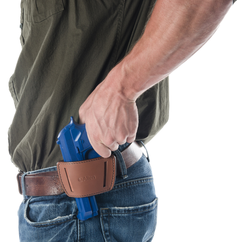 Allen Glenwood Brown Leather Belt Slide Holster, Med/Lg Frame Autos, Ambidextrous