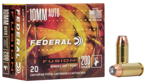 Federal Fusion 10mm, 200gr, 1200 fps, Bonded Soft Point, 20rd Box