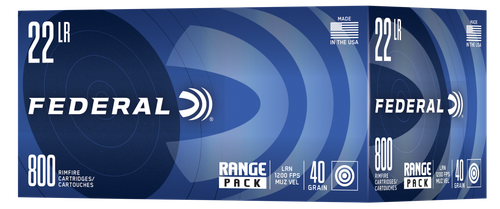 Federal Range 22 LR 40gr, Lead Round Nose, 800rd Box