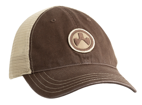 Magpul Icon Patch Garment Washed Trucker Hat, Brown/Khaki, One Size Fits Most