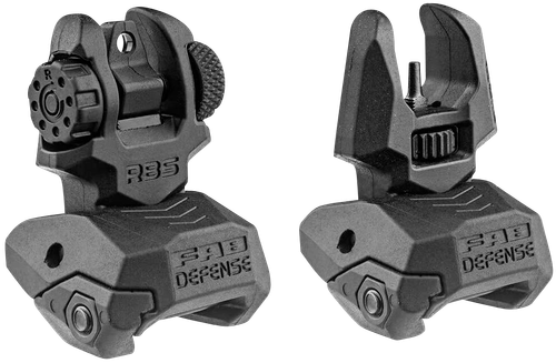 FAB Defense Front/Rear Flip Up Sights, Black Folding, AR-15, M4, M16