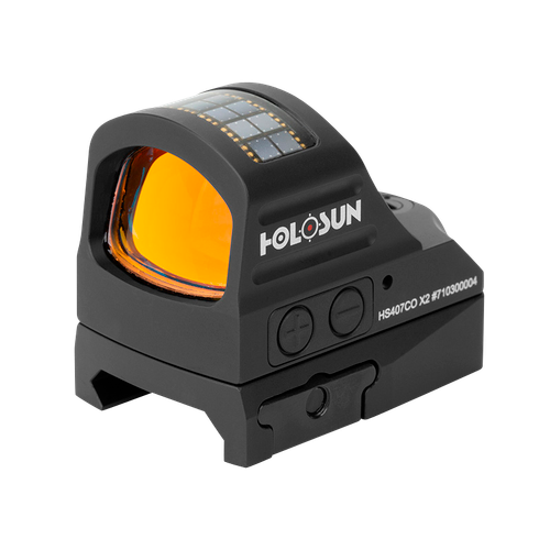 Holosun Technologies 407CO-X2, Red Ring, 8 MOA, Black Color, Side Battery, Solar Failsafe, Mount Not Included