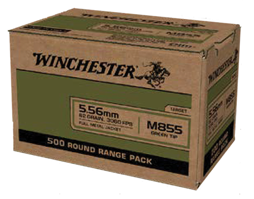 Winchester 5.56x45mm NATO 62gr, Full Metal Jacket Lead Core (Full Metal JacketLC) 500 Bx