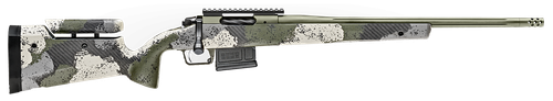 Springfield 2020 Waypoint 6mm Creedmoor, 20" Fluted Stainless Barrel, SA Radial Brake, Green, Mil-Spec Green Cerakote, Evergreen Camo Adj Carbon Fiber Stock M-LOK, TriggerTech Adj Trigger, AICS 5rd Mag