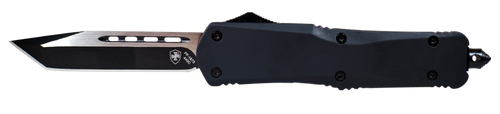Templar Knife Black Rubber Gen II OTF, 3.5" Tanto, Glass Breaker, Pocket Clip, Black