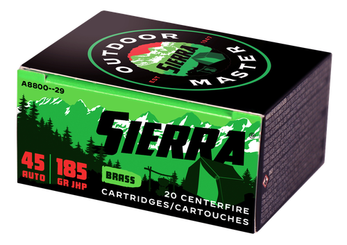 Sierra Bullets Outdoor Master .45 ACP 185gr, Jacketed Hollow Point, 20rd Box