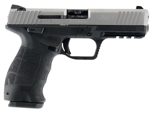SAR SAR9 Compact 9mm, 4" Barrel, 3-Dot Sights, Stainless Slide, Black, 17rd