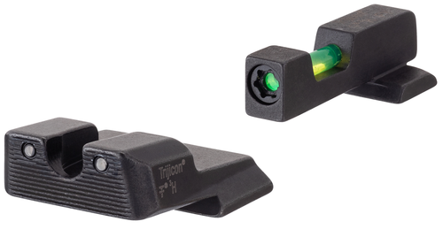 Trijicon DI Night Sight Set S&W M&P Shield, Shield M2.0 40,45,9mm Tritium/Fiber Optic Green Front, Green Rear Black Frame (Excludes M&P Shield EZ Models)