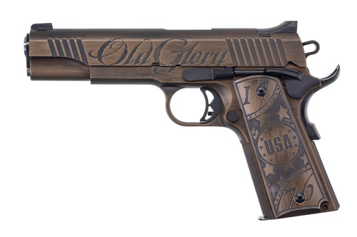 Auto-Ordnance Old Glory 1911 .45 ACP, 5" Barrel, Engraved, Walnut, Distressed Bronze, 7rd
