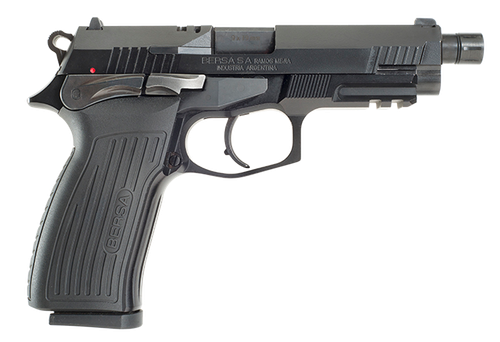 Bersa TPR 9mm, 4.25" Threaded Barrel, Black, Fixed Sights, 17rd