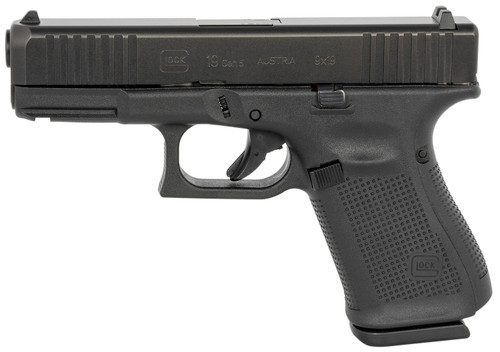 Glock G19 Gen5 AUS 9mm, 4.02" Barrel, Fixed Sights, Black, 3x 15rd