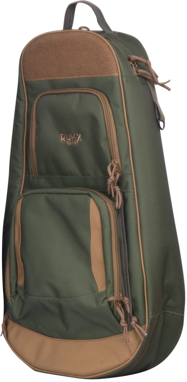Rukx Gear Discrete AR-Pistol Bag Green/Tan 600D Polyester with Elastic Keeper Strap Ends & Detachable Buckles 13.70" x 4.70" x 25.50"
