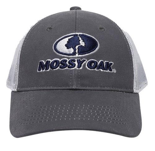 Outdoor Cap Mossy Oak Charcoal/White Adjustable Snapback OSFA Heavy Structured