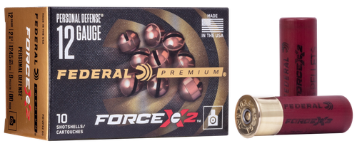 Federal Premium, Force X2, 12 Ga 1.75", 00 Buck, Buckshot, 6 Pellets, 10rd Box